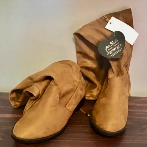 NWT~Women’s Room of Fashion Stretchy Over the Knee Sock Boots~Brown~Size 71/2W - Picture 8 of 10